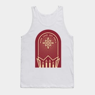 Four Advent candles lit in anticipation of the birth of Jesus Christ Tank Top